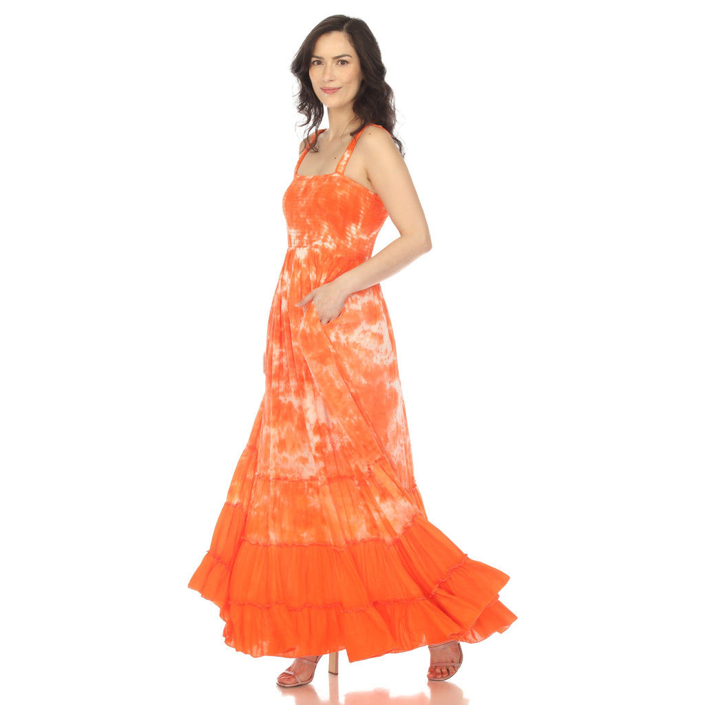 Women's Smocked Ruffle Maxi Dress