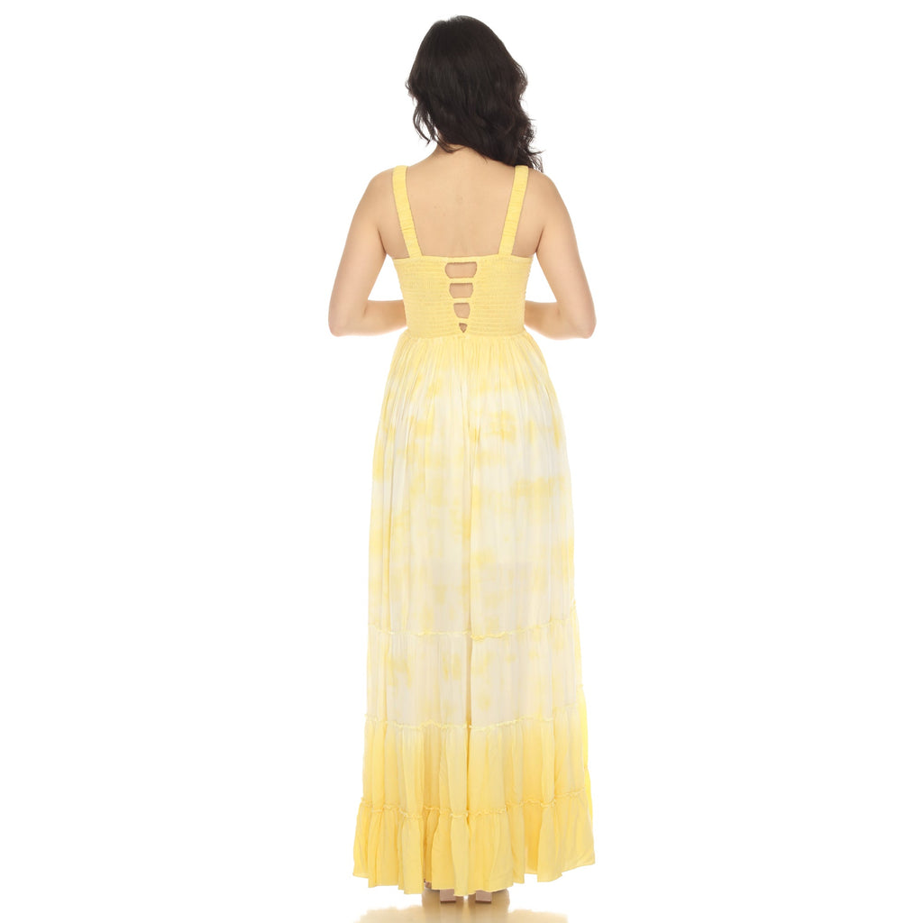 Women's Smocked Ruffle Maxi Dress