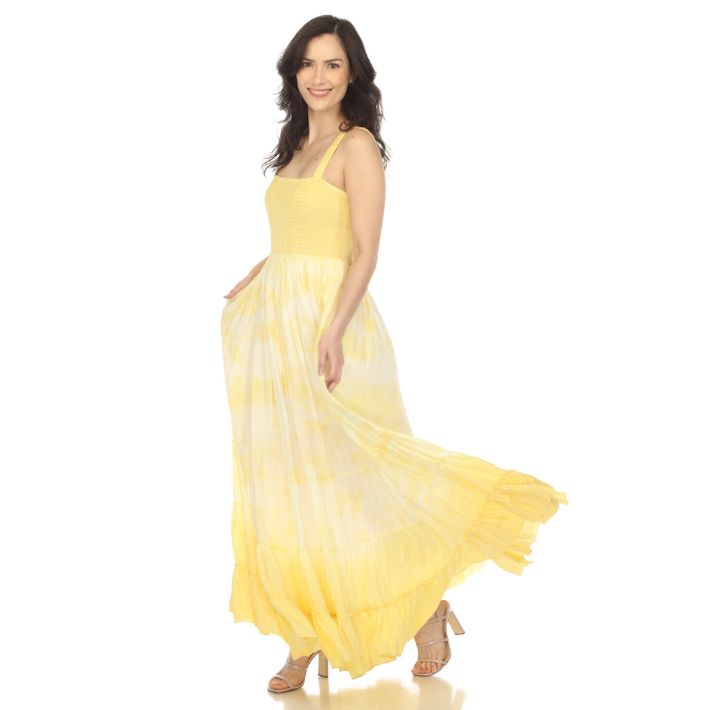 Women's Smocked Ruffle Maxi Dress