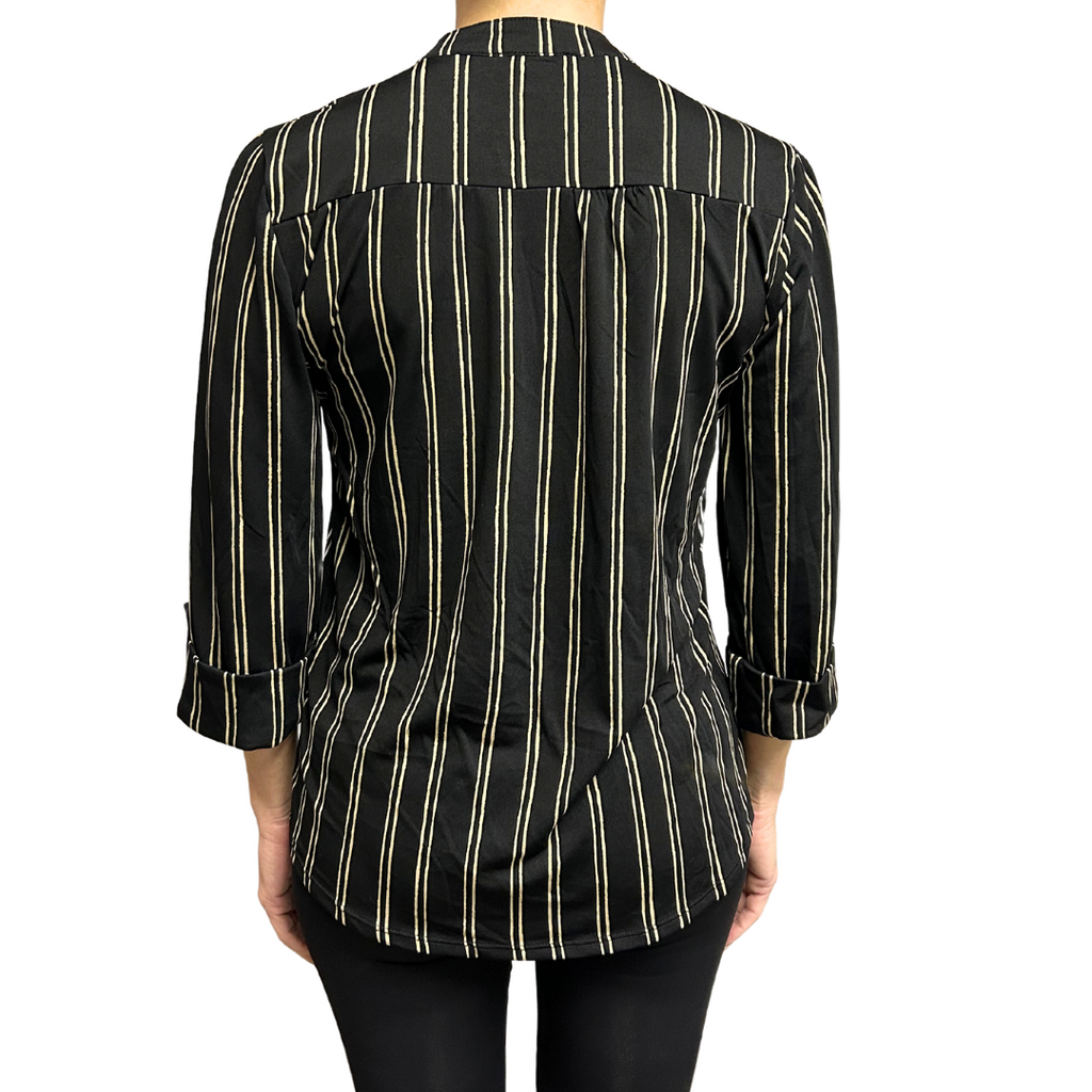 Black & Taupe Vertical Stripe Popover