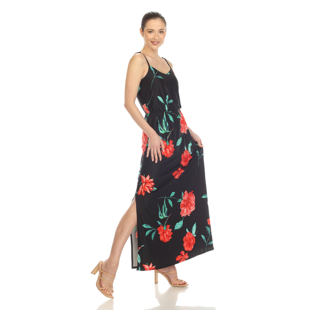 Women's Floral Strap Maxi Dress (5 Colors Available)