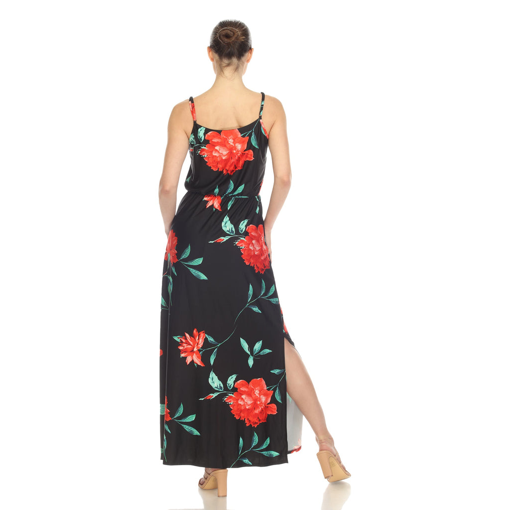 Women's Floral Strap Maxi Dress (5 Colors Available)