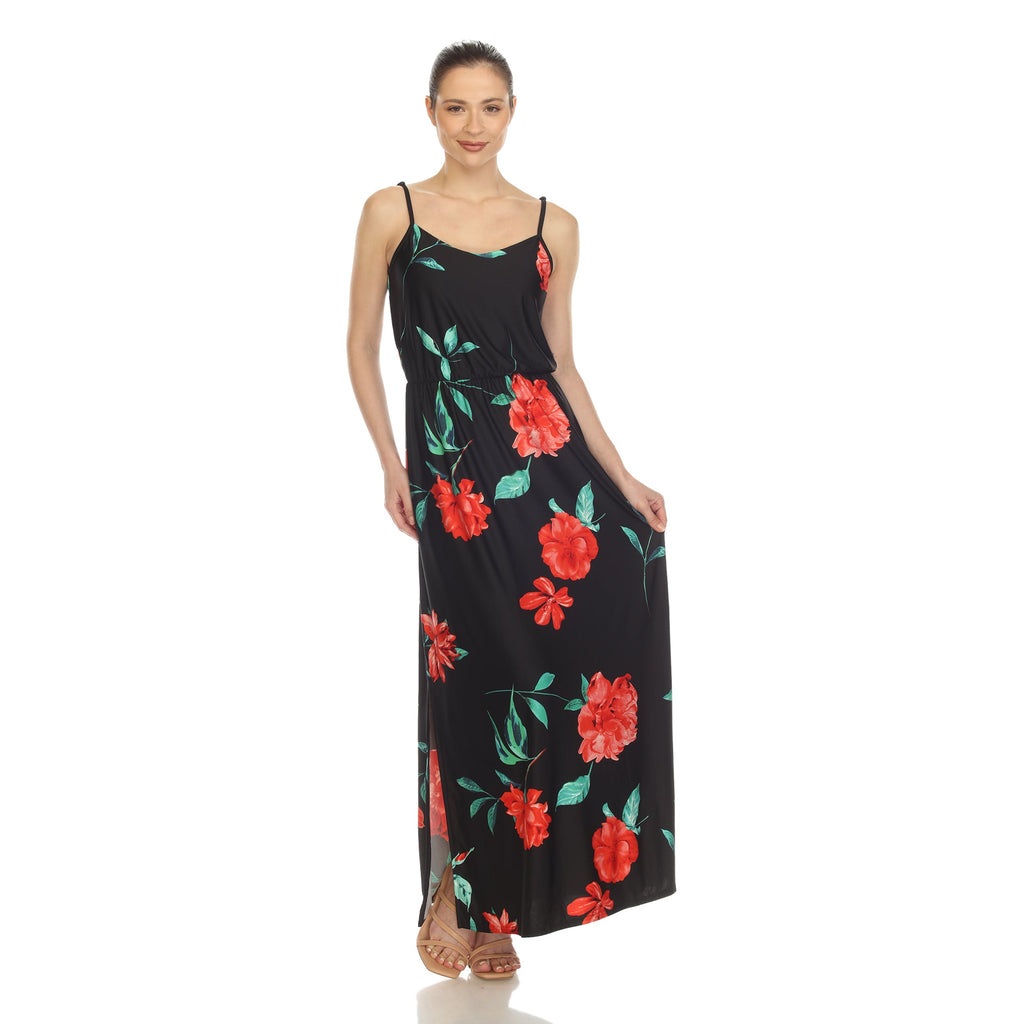 Women's Floral Strap Maxi Dress (5 Colors Available)