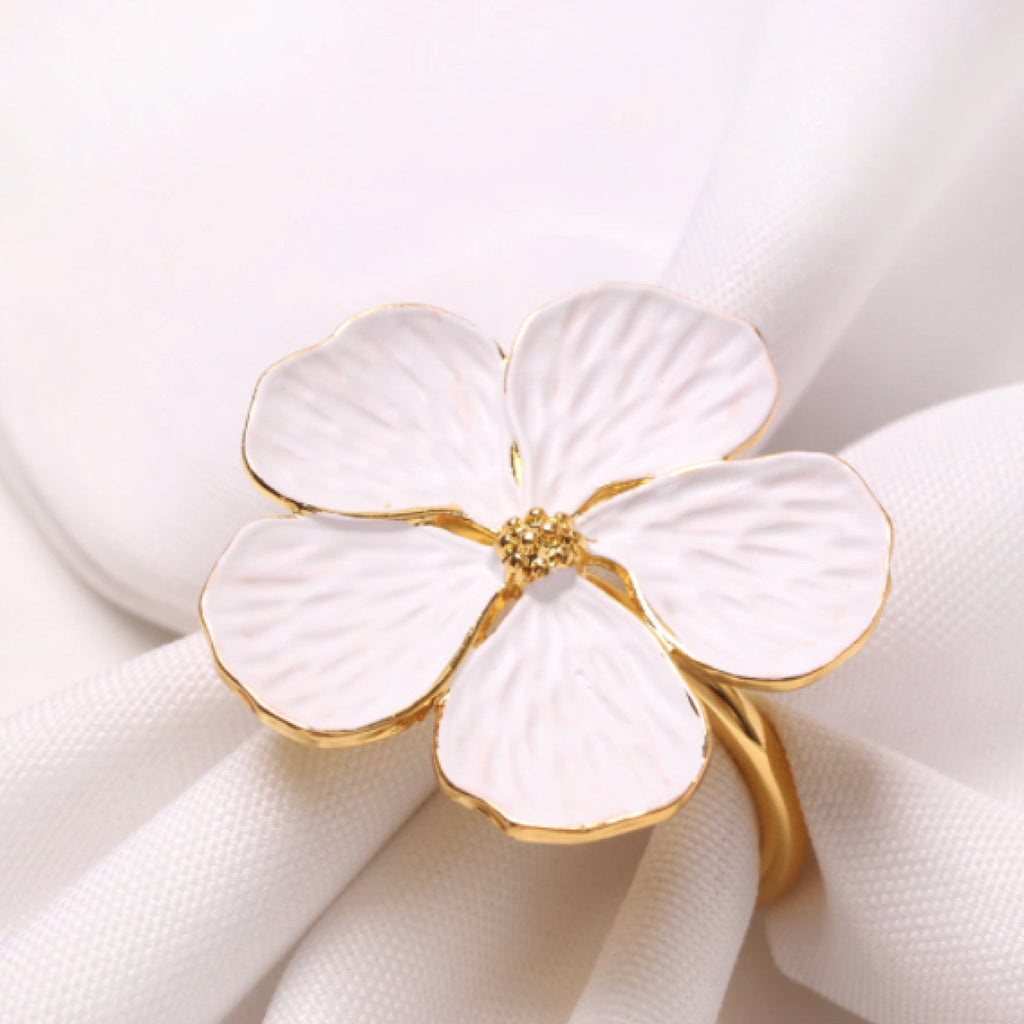 5 Leaf Flower Napkin Ring Set of 6