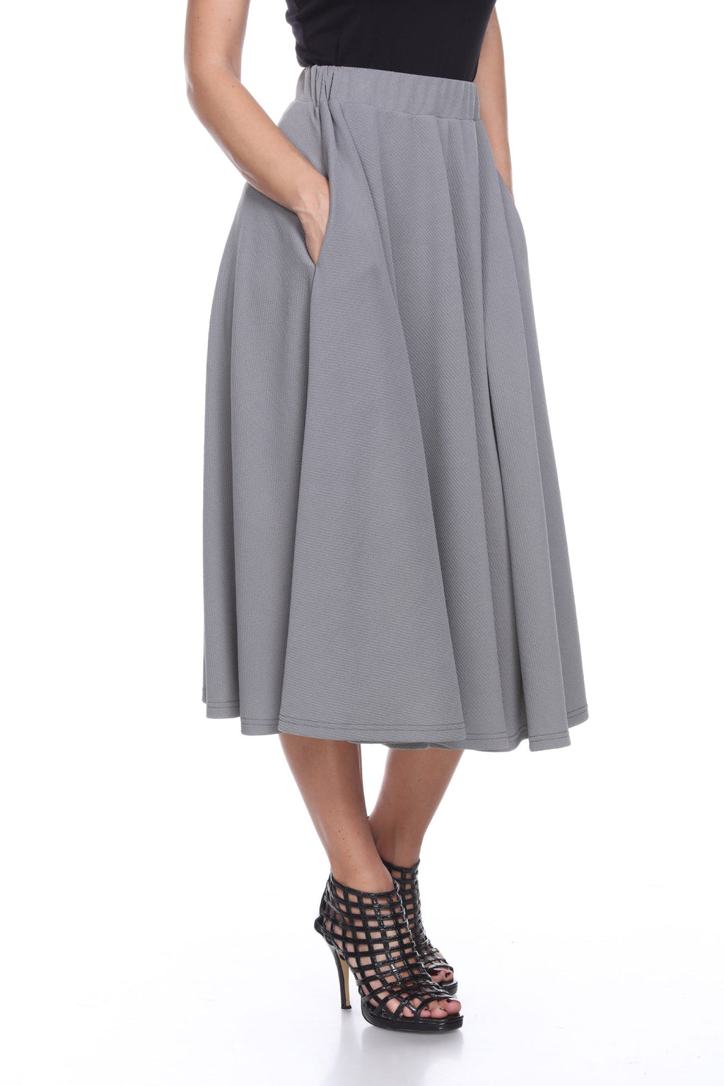 Flared Midi Skirt with pockets