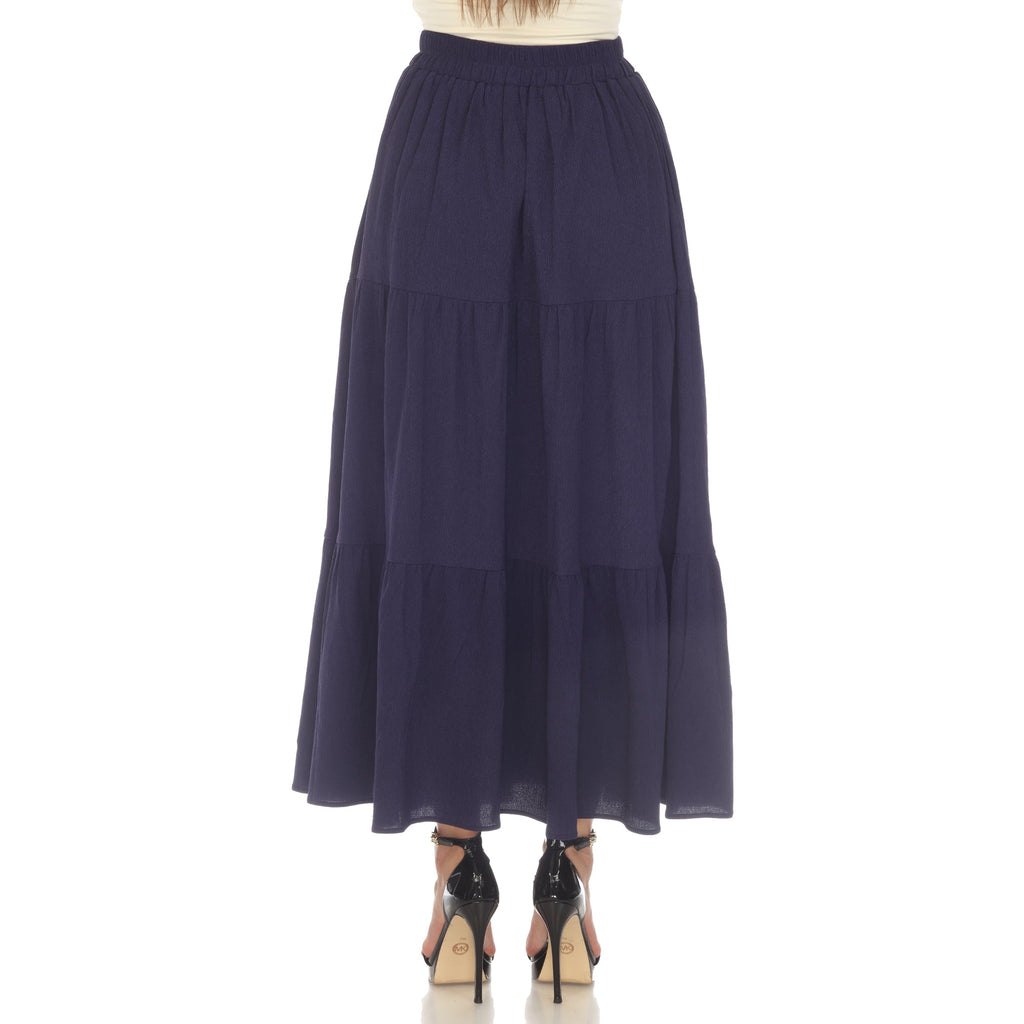 Women's Pleated Tiered Maxi Skirt