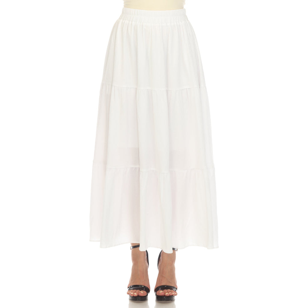 Women's Pleated Tiered Maxi Skirt