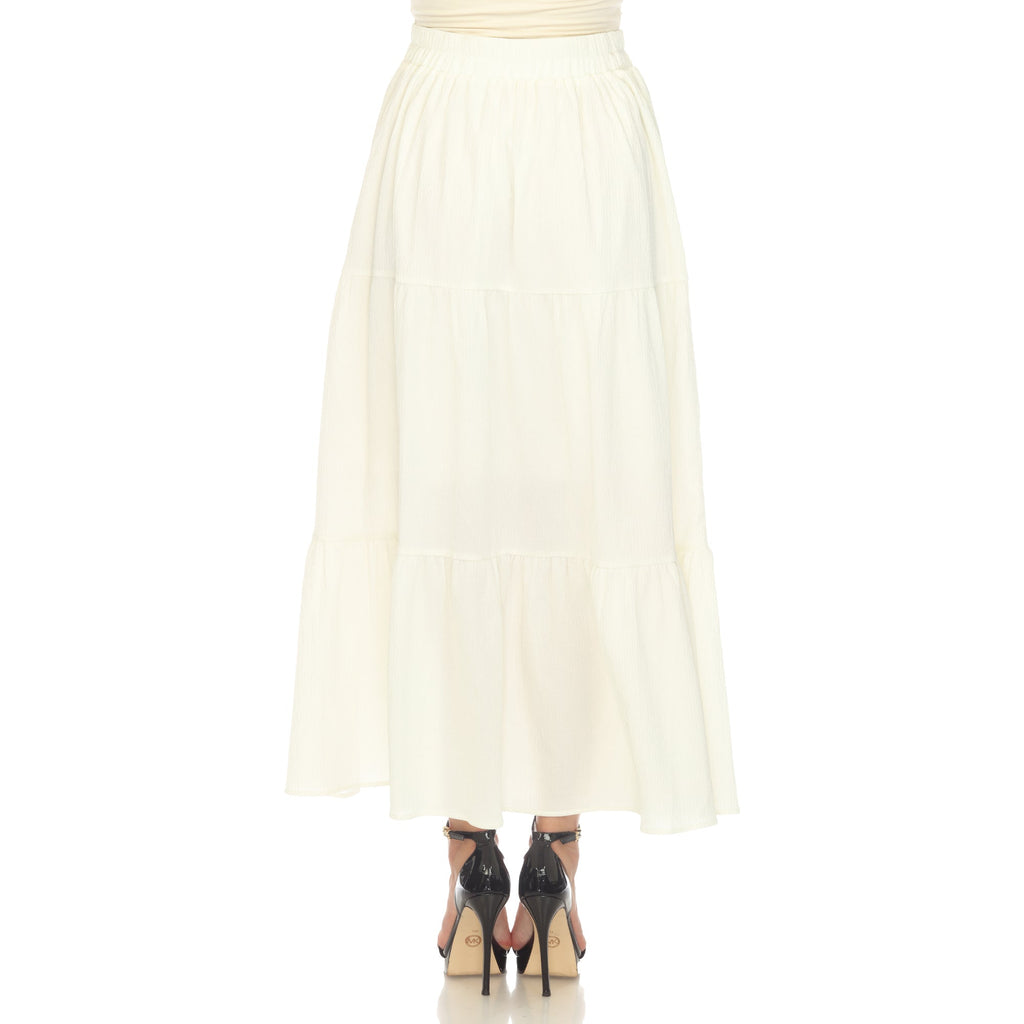 Women's Pleated Tiered Maxi Skirt