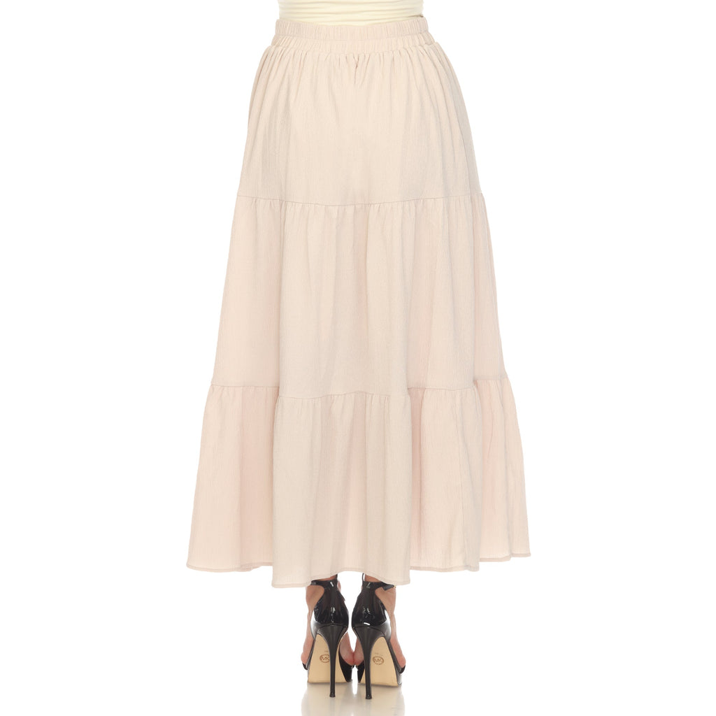 Women's Pleated Tiered Maxi Skirt