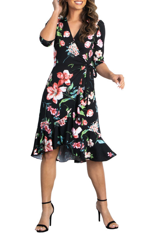 Flirty Flounce Wrap Dress