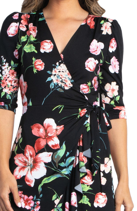 Flirty Flounce Wrap Dress