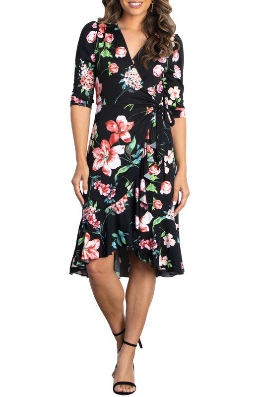 Flirty Flounce Wrap Dress