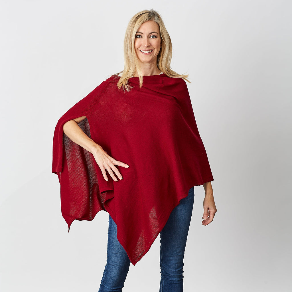 Solid Cotton Poncho