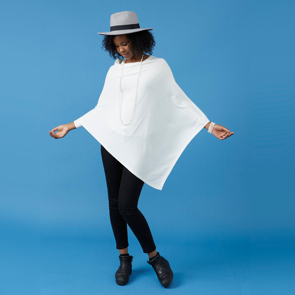 Solid Cotton Poncho