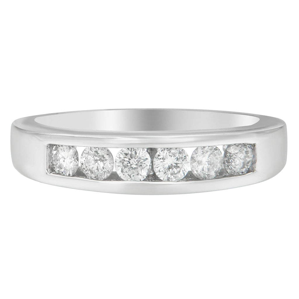 14K White Gold 3/4ct. TDW Diamond Channel Band Ring (H-I, I1-I2)