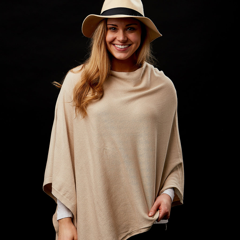 Solid Cotton Poncho