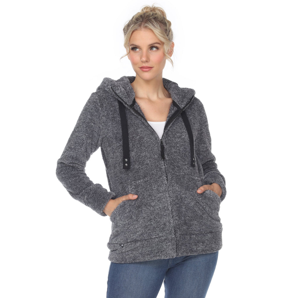 White Mark Women's Hooded Sherpa Jacket