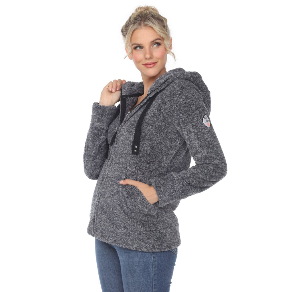 White Mark Women's Hooded Sherpa Jacket