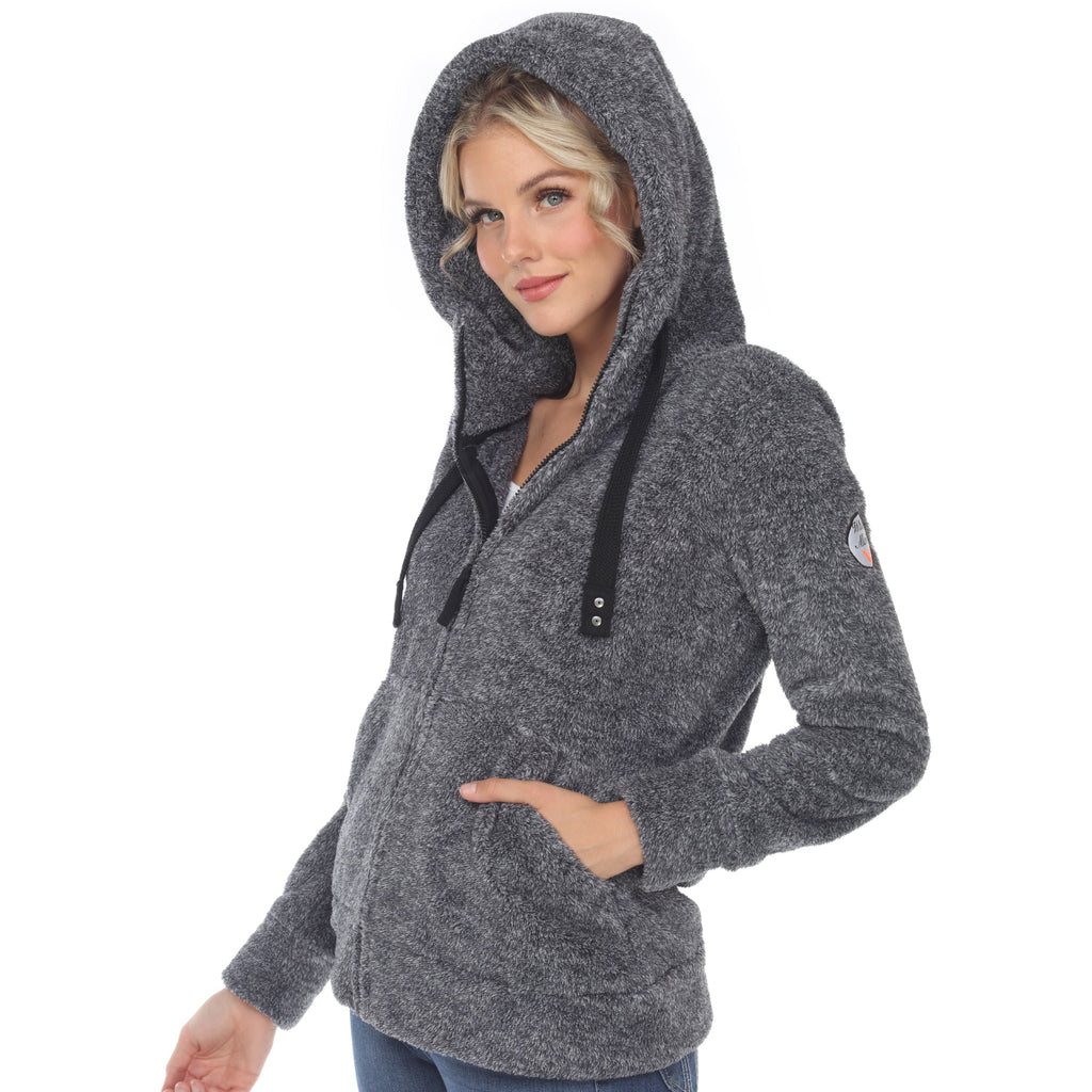 White Mark Women's Hooded Sherpa Jacket