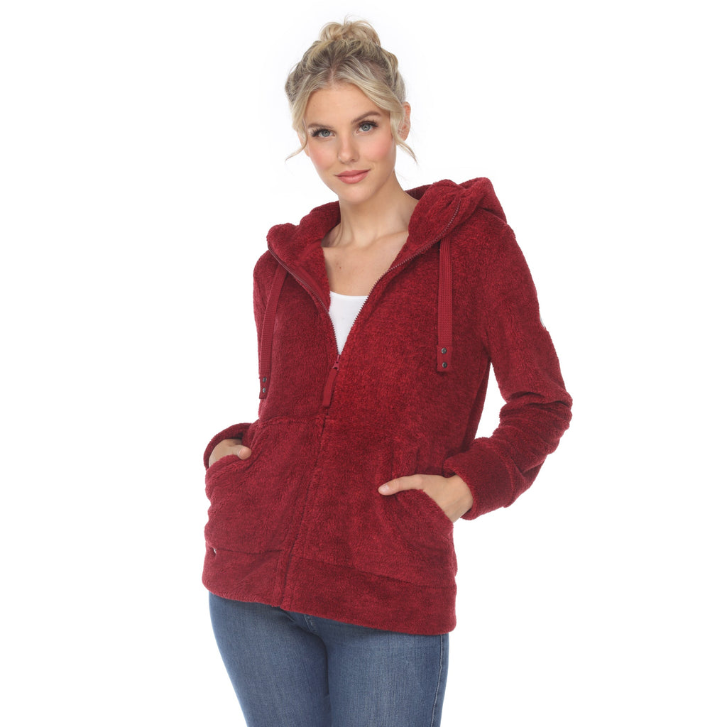 White Mark Women's Hooded Sherpa Jacket