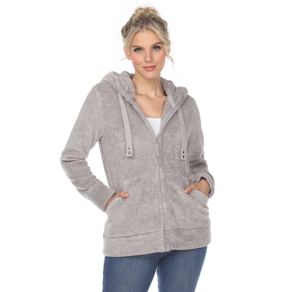 White Mark Women's Hooded Sherpa Jacket