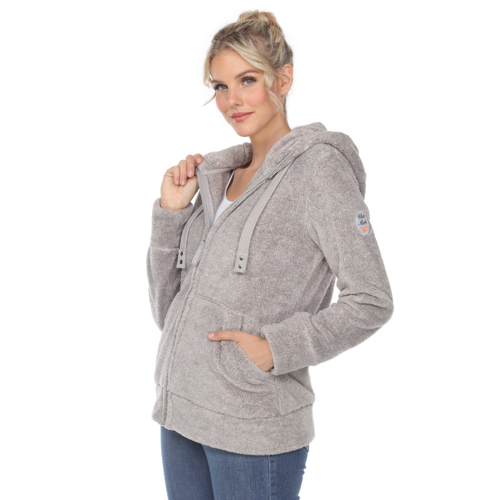 White Mark Women's Hooded Sherpa Jacket