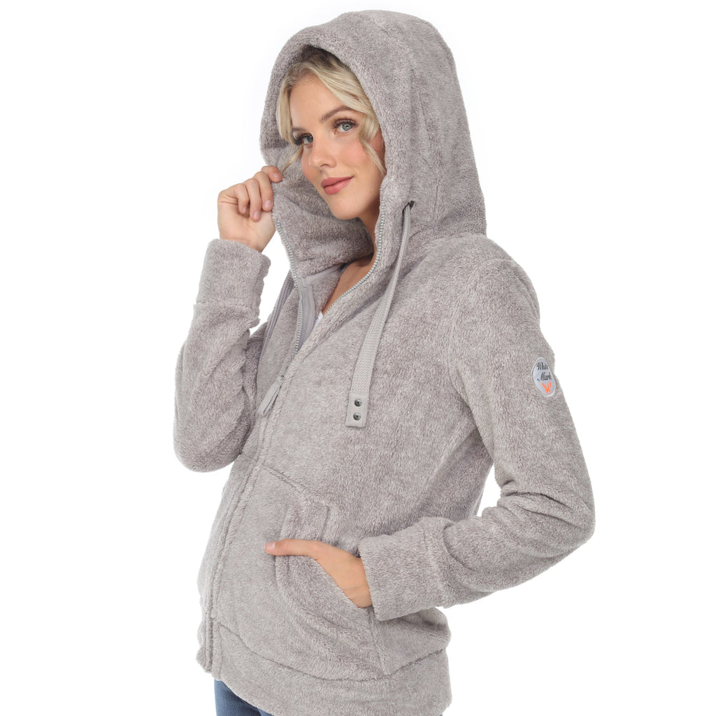 White Mark Women's Hooded Sherpa Jacket