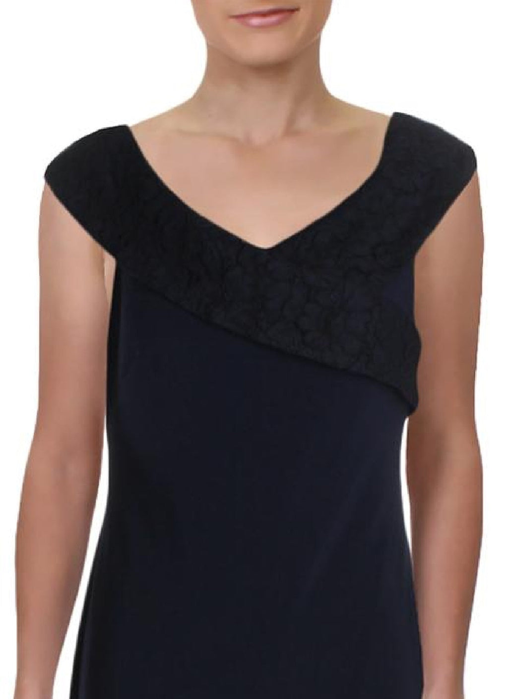 Ralph Lauren Women's Claudinah Off The Shoulder Lace Inset Evening Dress Blue Size 8