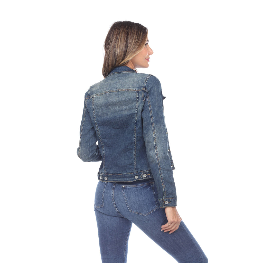 White Mark Women's Classic Denim Jacket