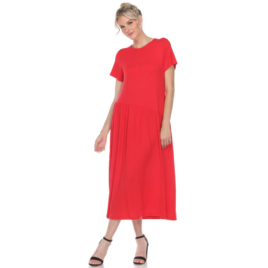 Women's Short Sleeve Maxi Dress (5 Colors Available)