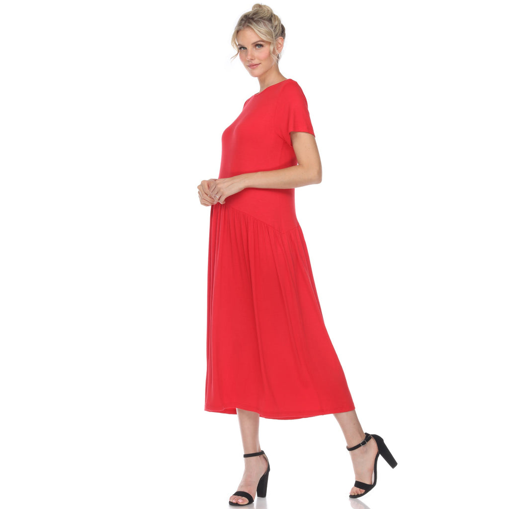 Women's Short Sleeve Maxi Dress (5 Colors Available)