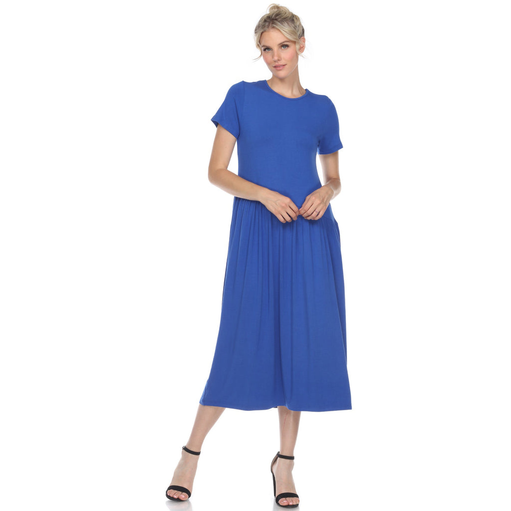 Women's Short Sleeve Maxi Dress (5 Colors Available)