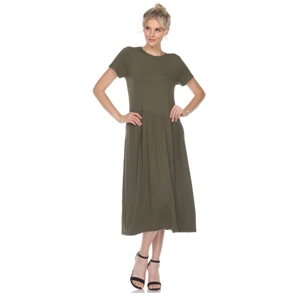 Women's Short Sleeve Maxi Dress (5 Colors Available)