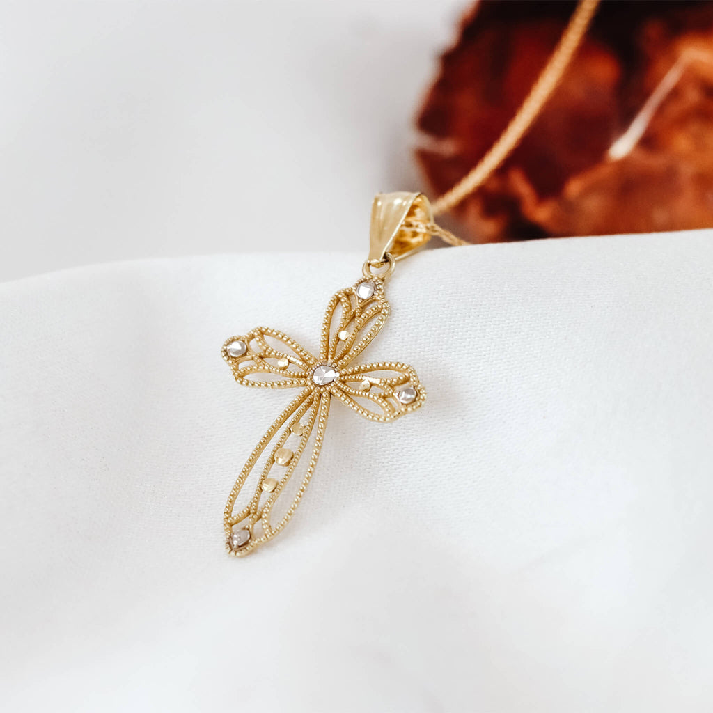 Softly Curved Cross Necklace Pendant