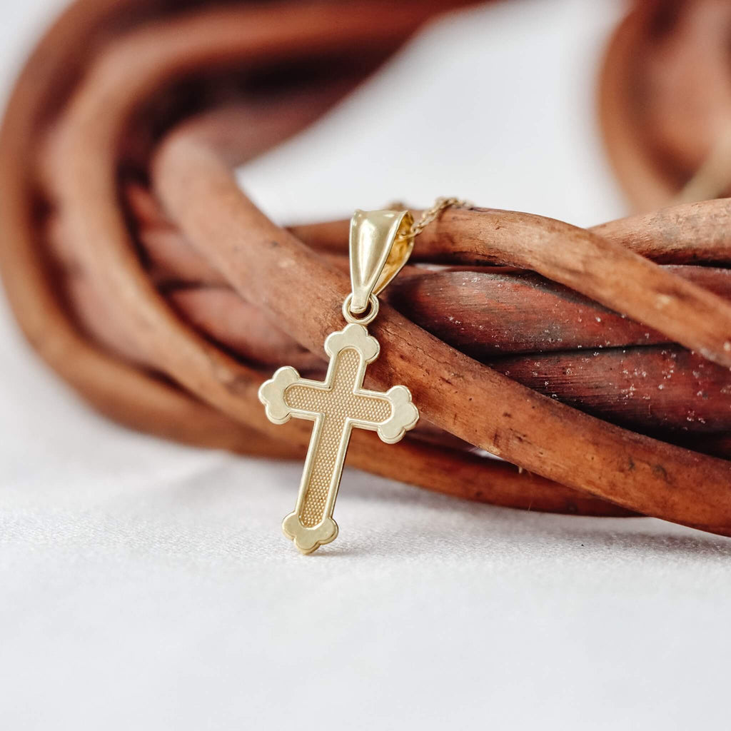 Three Pointed Style Cross Pendant Necklace