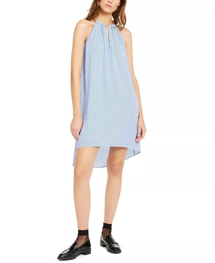 Michael Kors Women's Striped High-Low Dress White Size Large