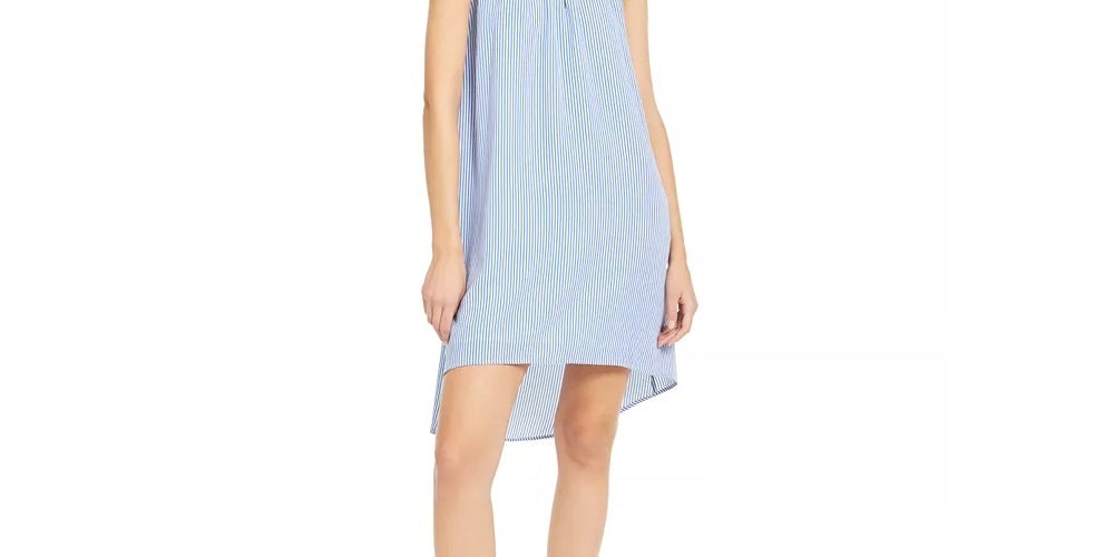 Michael Kors Women's Striped High-Low Dress White Size Large