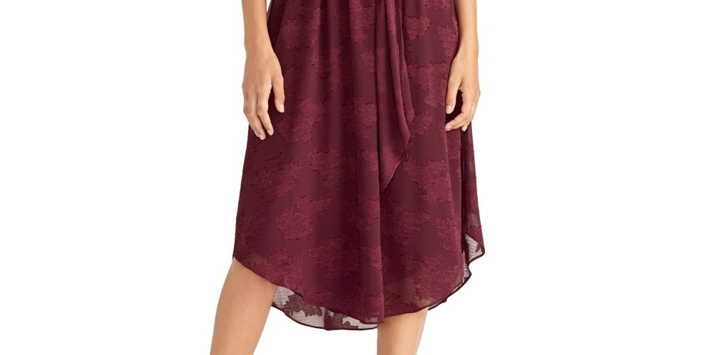 Rachel Roy Women's Belted Lace Dress Aubergine Size Small