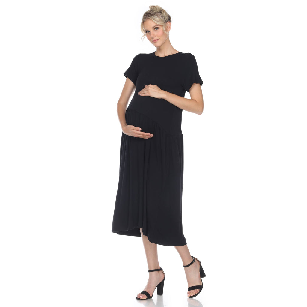 Maternity Short Sleeve Maxi Dress - Plus