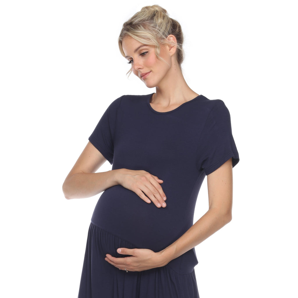 Maternity Short Sleeve Maxi Dress