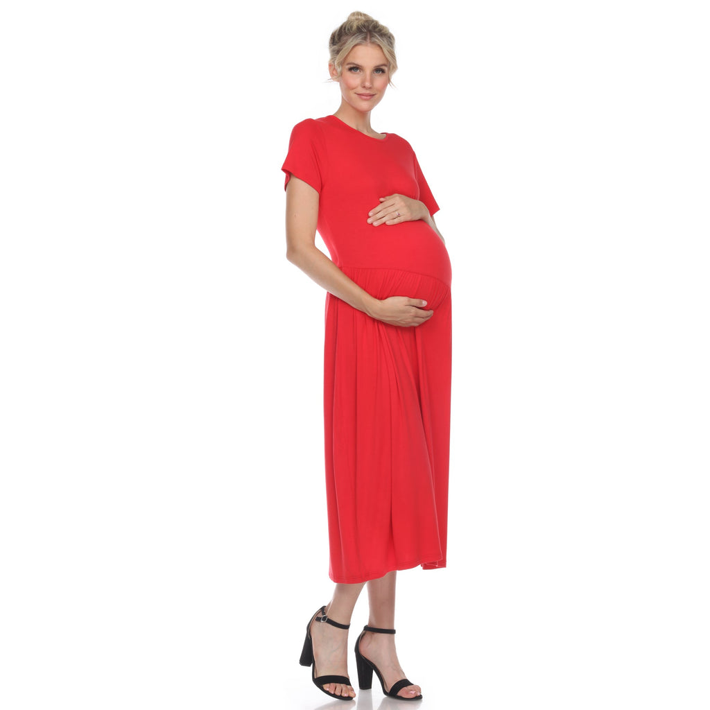 Maternity Short Sleeve Maxi Dress