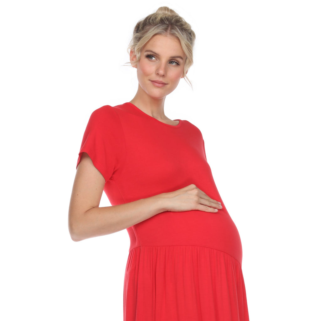 Maternity Short Sleeve Maxi Dress