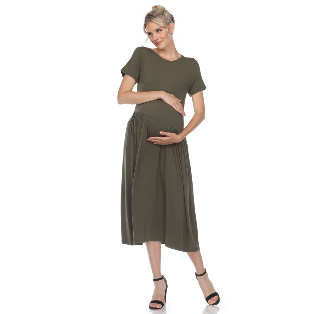 Maternity Short Sleeve Maxi Dress