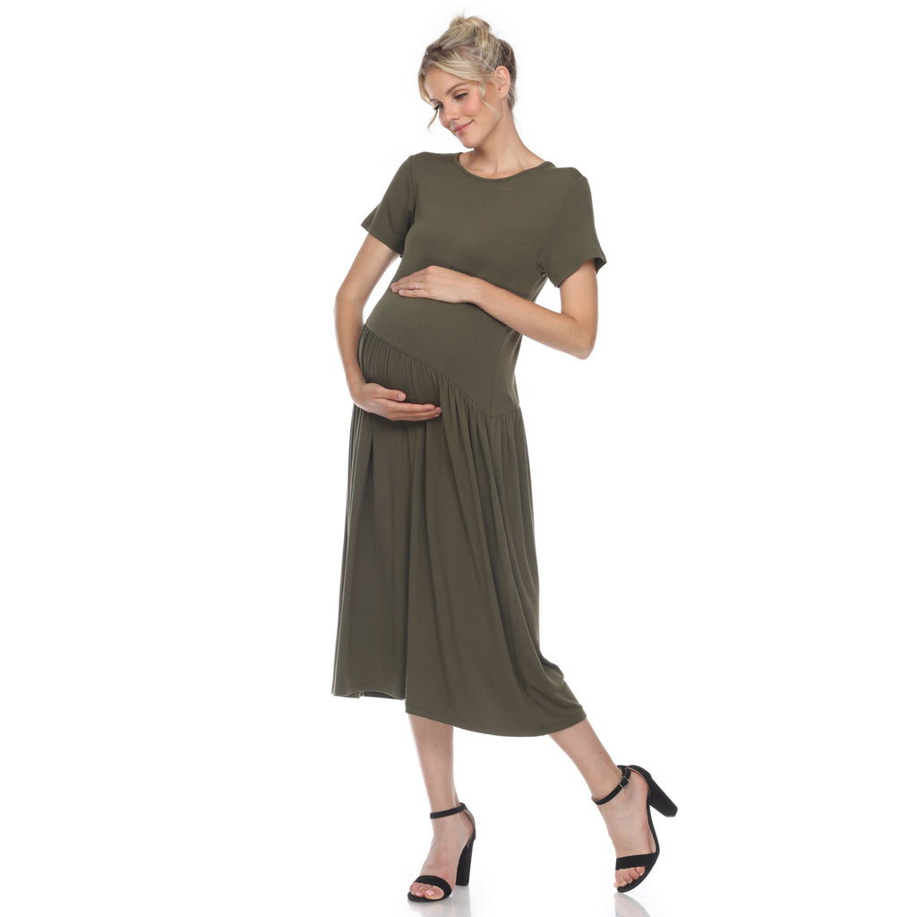 Maternity Short Sleeve Maxi Dress