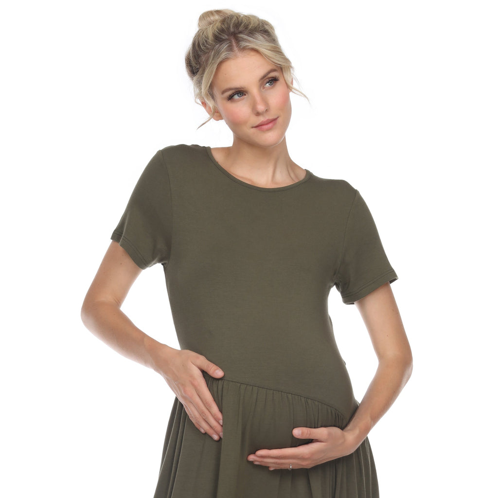 Maternity Short Sleeve Maxi Dress