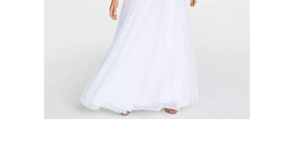 Say Yes To The Prom Juniors' Embroidered Lace-Up Gown Yellow Size 1