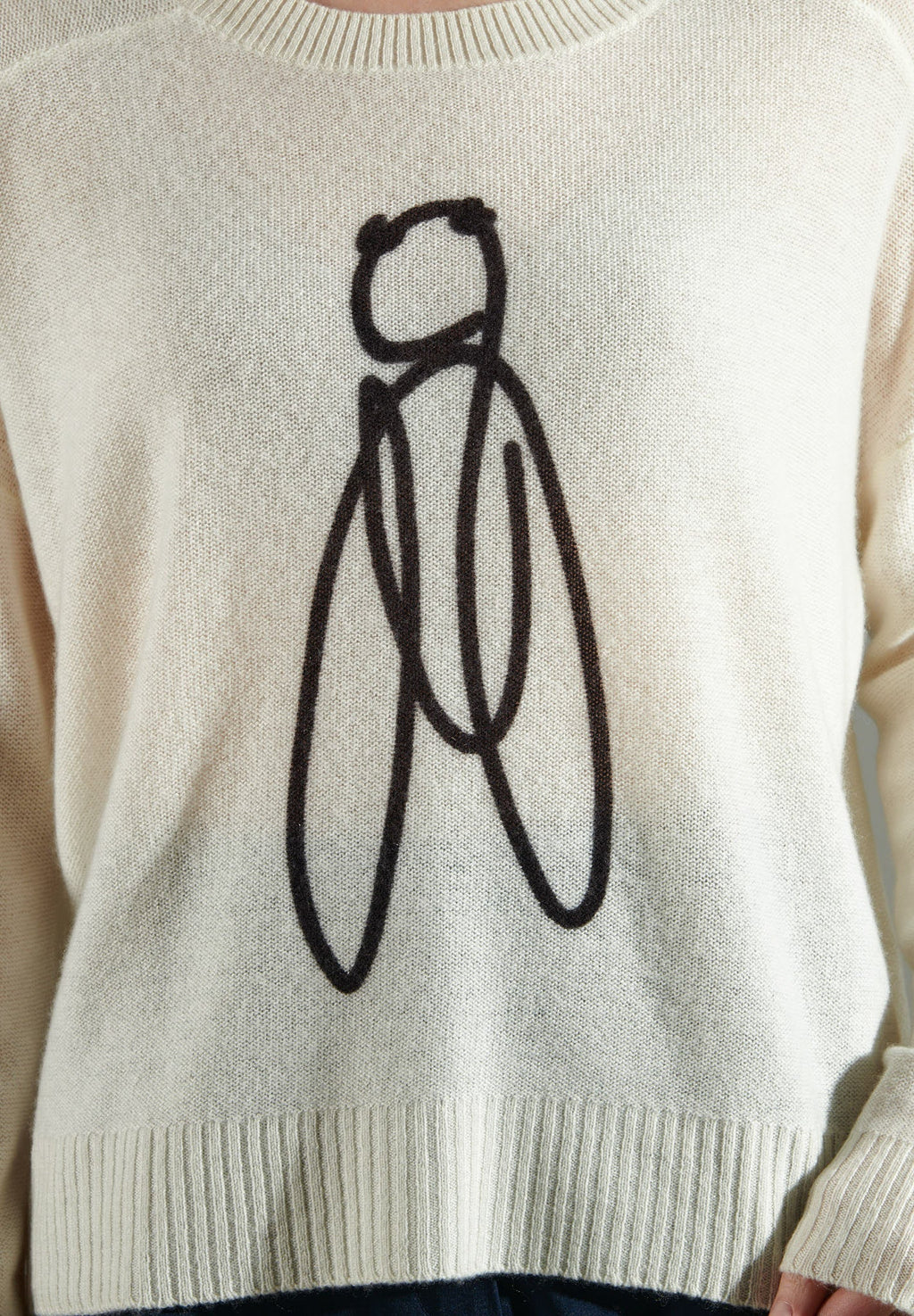 NAMI 19 Round-neck cashmere sweater CIGALE 2 ecru white