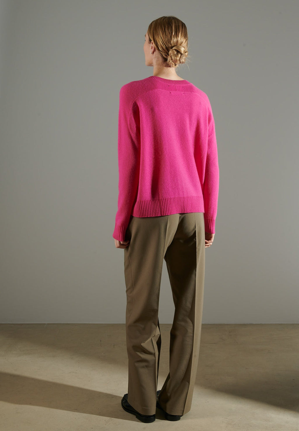 NAMI 19 Round-neck cashmere sweater CIGALE 2 Indian pink