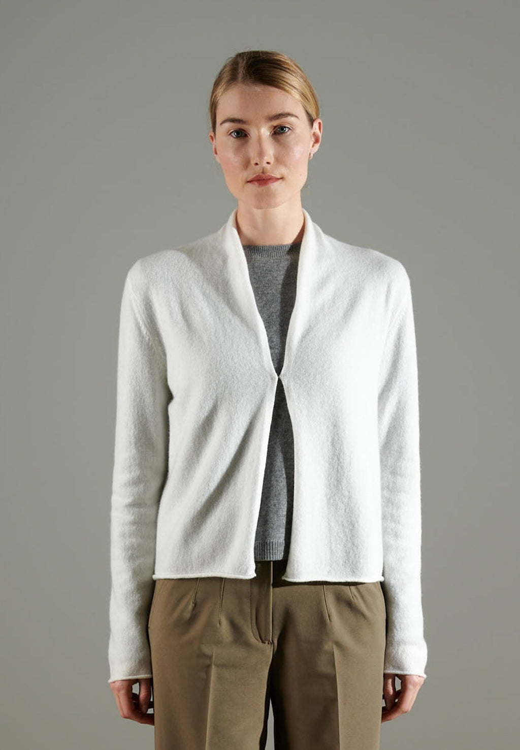 NAMI 2 Cashmere shawl-collar cardigan ecru white