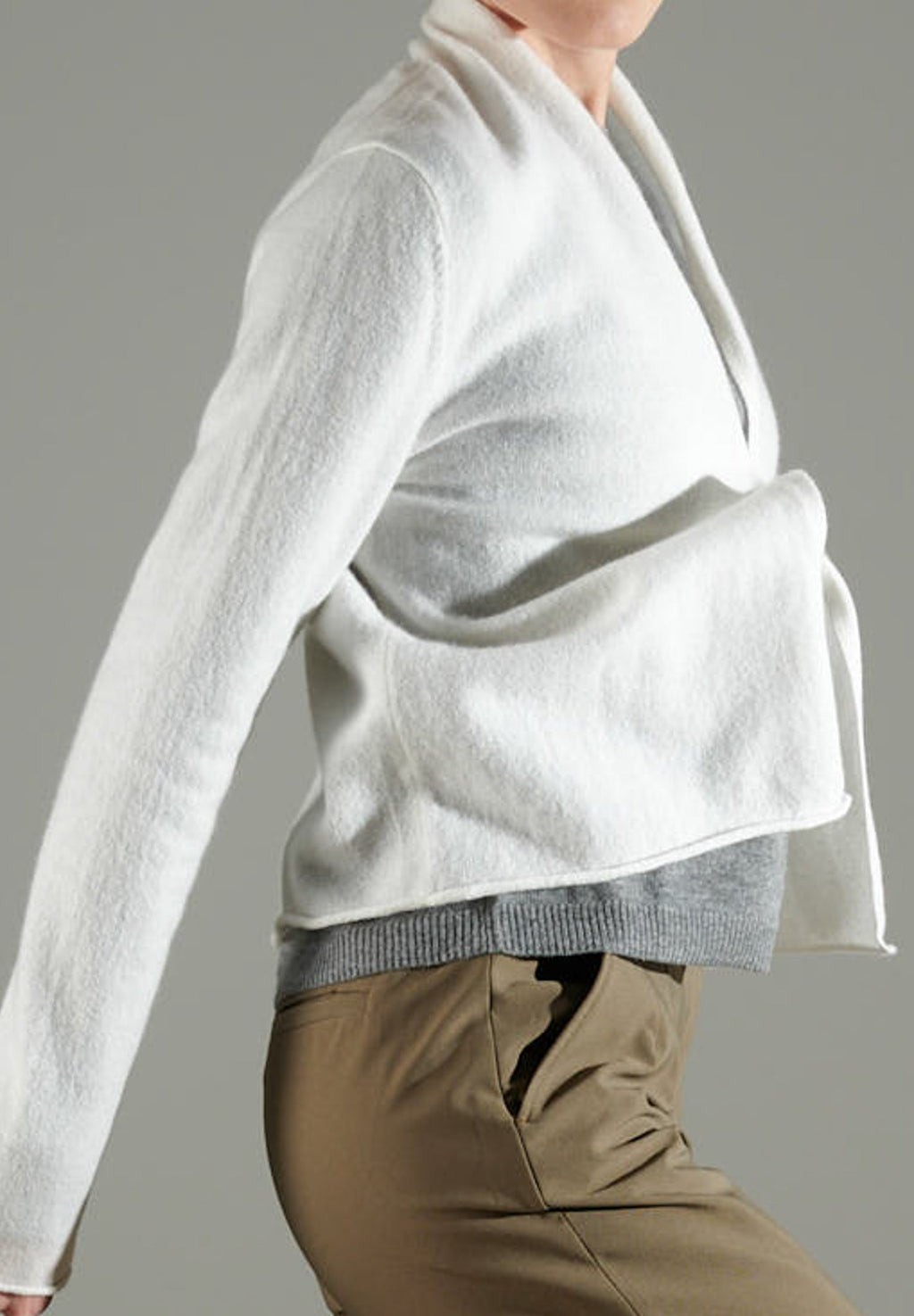 NAMI 2 Cashmere shawl-collar cardigan ecru white